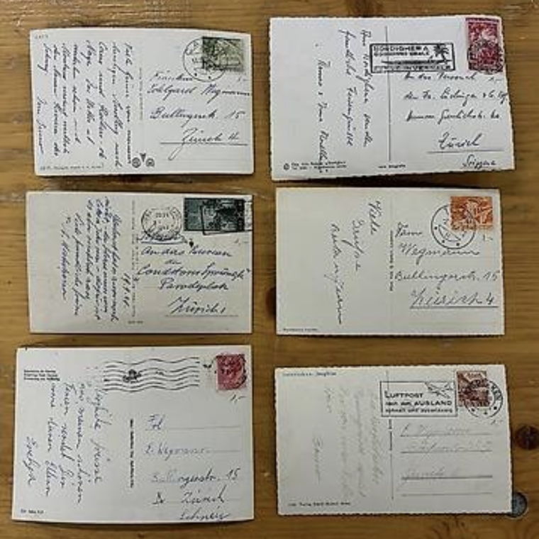 6 alte Postkarten aus den 40er-50er Jahren