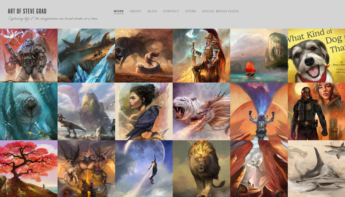 Screenshot of Steve Goad, from the concept art portfolios collection.