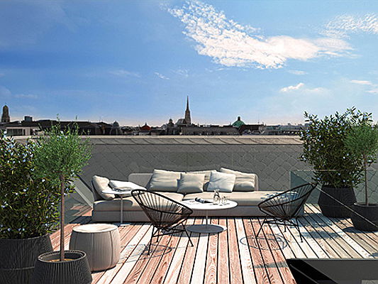  Siena (SI)
- Situated in Vienna’s 1st district, this modern, designer penthouse has an asking price of 7.2 million euros. The approximately 288 square metre apartment has three bedrooms and two bathrooms, in addition to an approximately 35 square metre roof terrace overlooking the city. (Image source: Engel & Völkers Vienna © Free Dimensions)