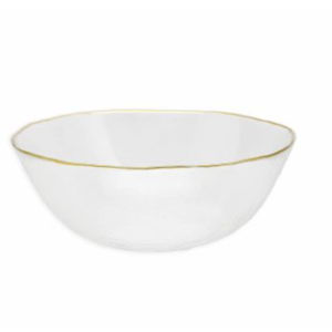 Clear Salad Bowl with Gold Rim