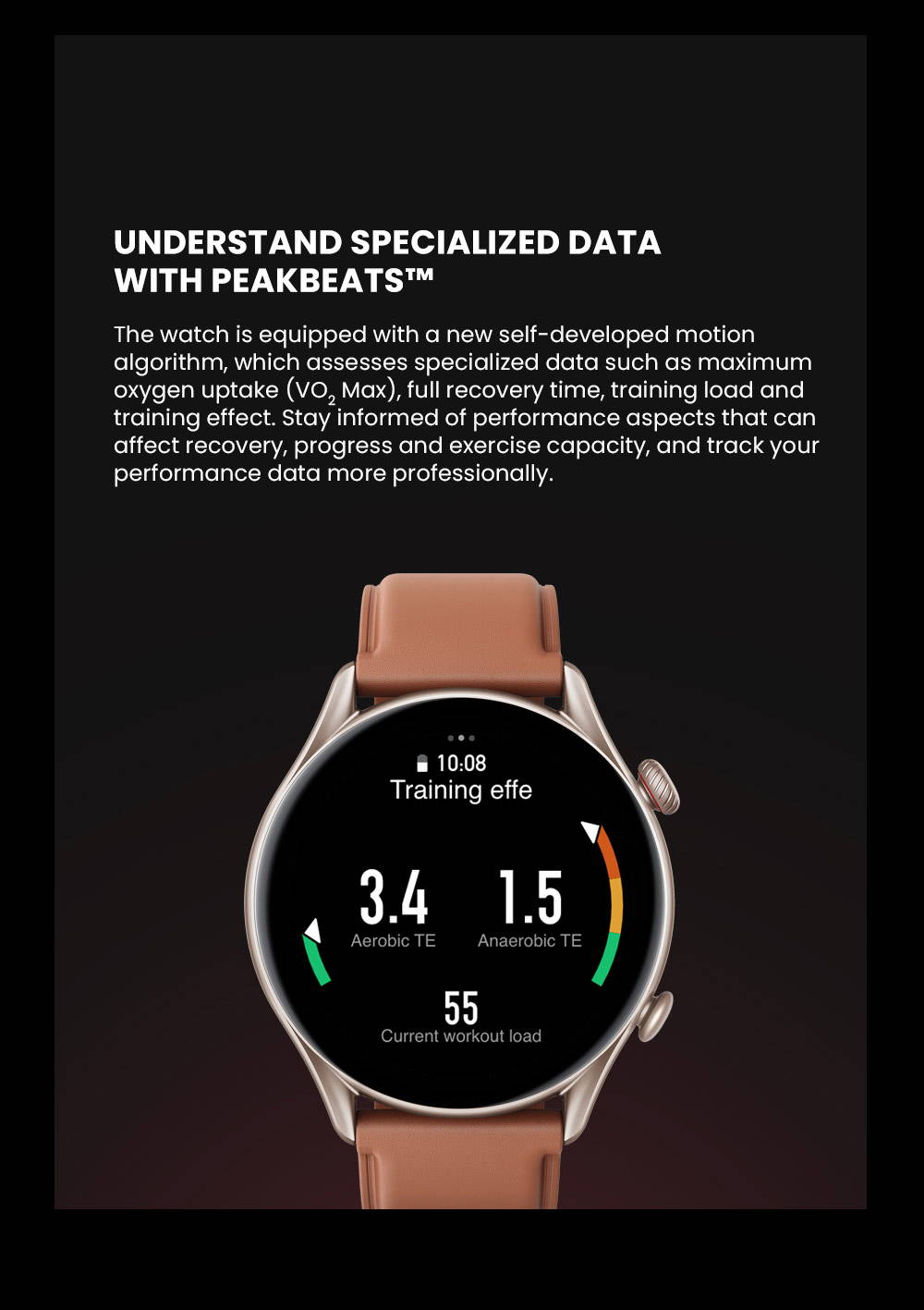 Reloj Smart AMAZFIT GTR 3 Pro A2040 5ATM 1.45 AMOLED Brown Leather — NETPC