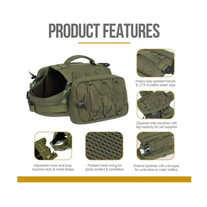 Durable Dog Saddle Bag Harness for Outdoor Adventures - Image 2