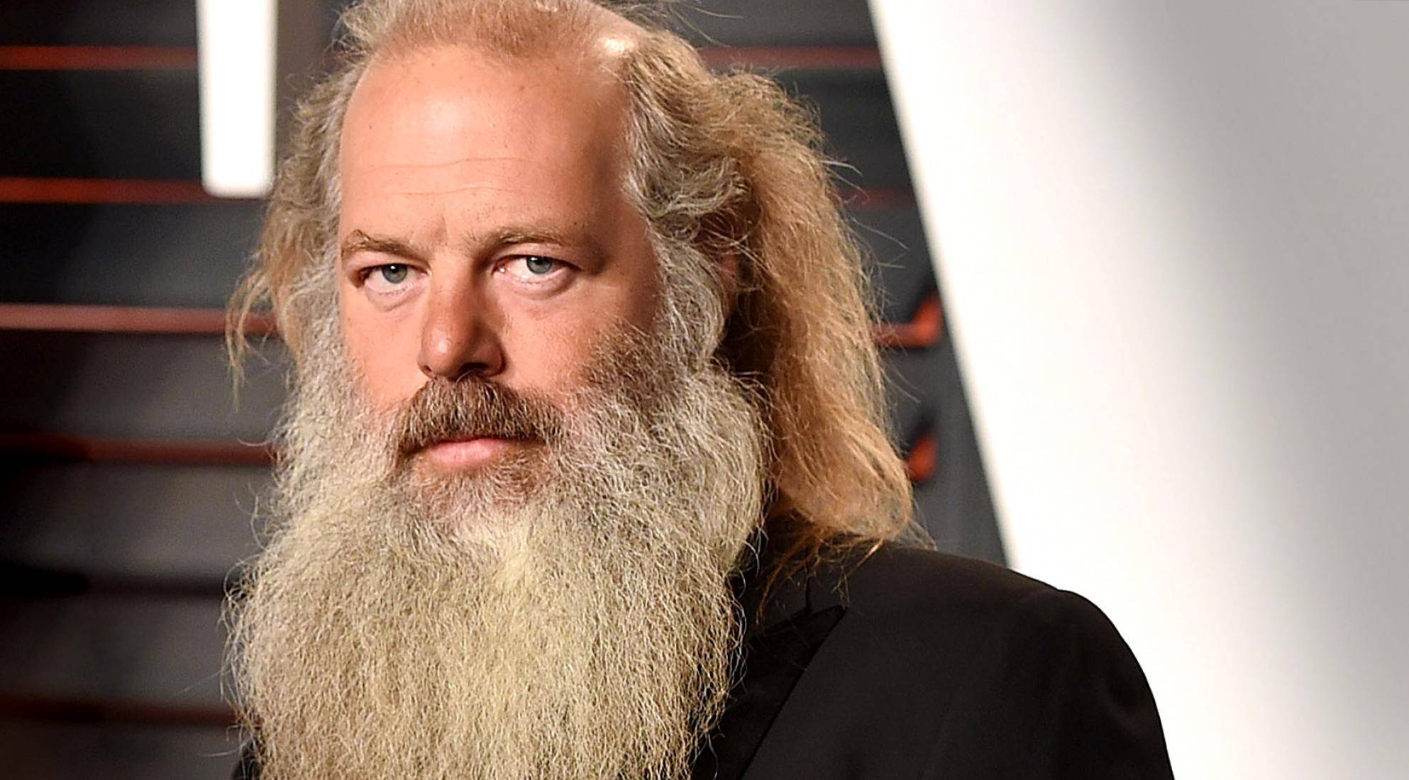 rick rubin supporting a beard with confidence