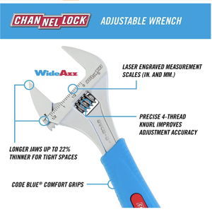 Channellock 8-Inch Adjustable Wrench
