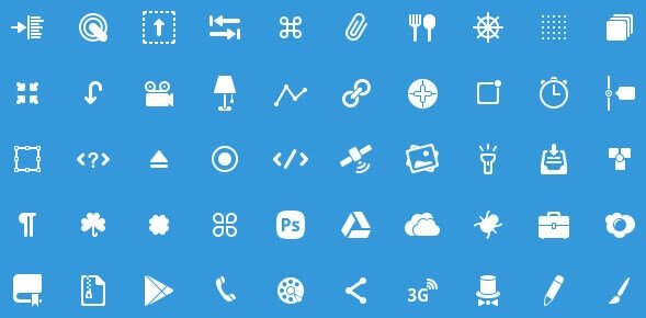 50 Icons Glyphs - иконки для Фотошоп в PSD