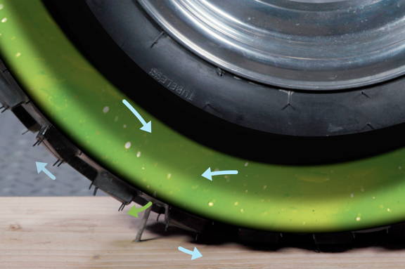 Graphic image showing Slime Inside a Tire