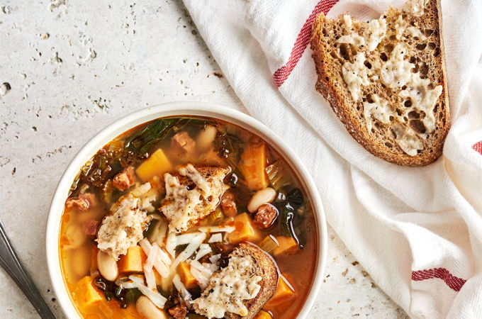 Soupe-repas au chorizo et aux patates douces