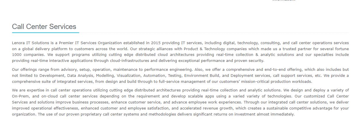 Lenora Systems product / service
