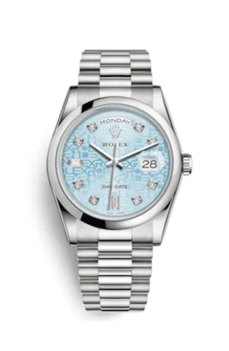 Rolex Day-Date 36 Ice Blue Computer Dial Diamonds President Bracelet