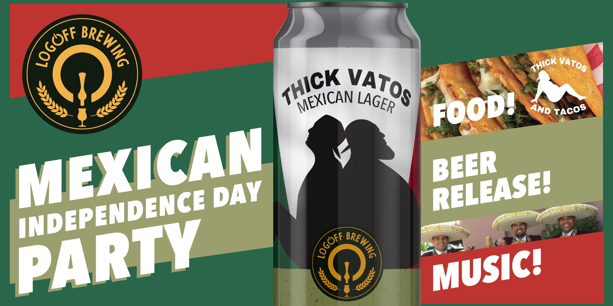 Mexican Independence Day Party at LogOff Brewing! promotional image