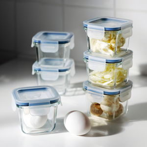 Food container with lid, square/glass,