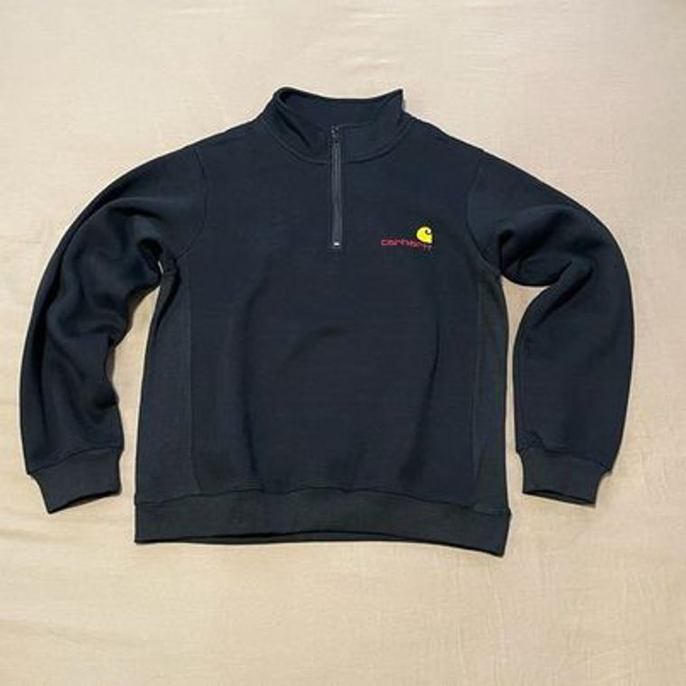 Black Carhartt Sweatshirt & Collar and Half Zipper
