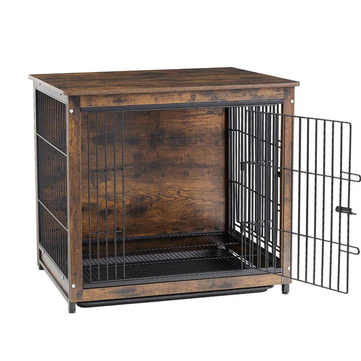 Wooden Dog Crate Kennel End Table Nightstand - Image 6
