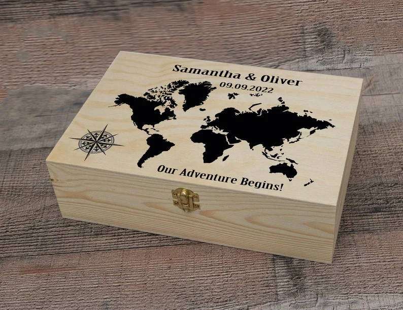 Laser Engraved wooden Travel-Themed Memory Boxes 004