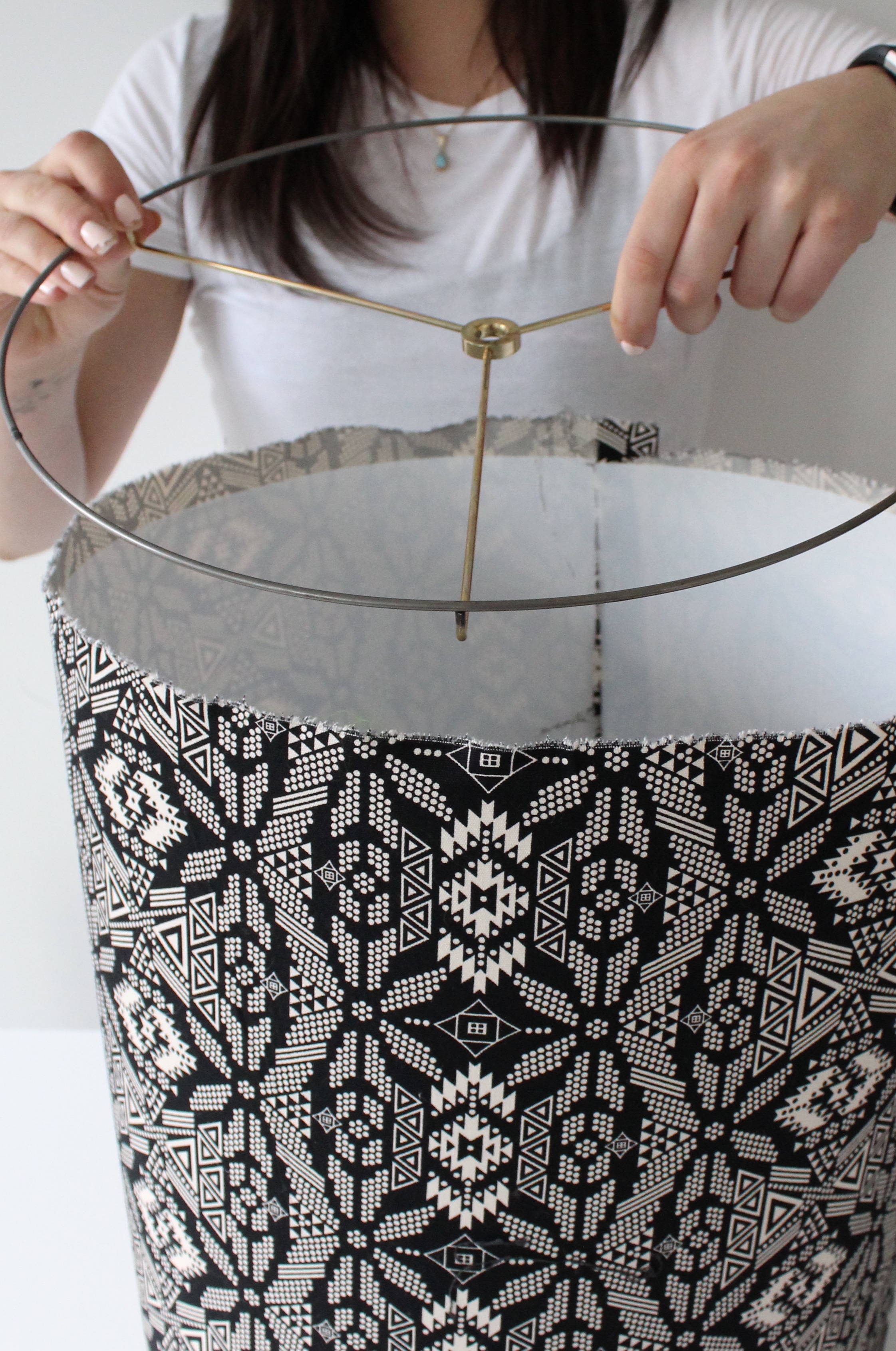 Making a DIY lampshade from scratch may seem like a daunting prospect, but with an easy to follow lampshade tutorial, you'll see that it's easy as pie! #diylampshade #lampshade #diyhomedeocr