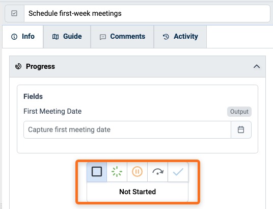 Completion Status control of a Task