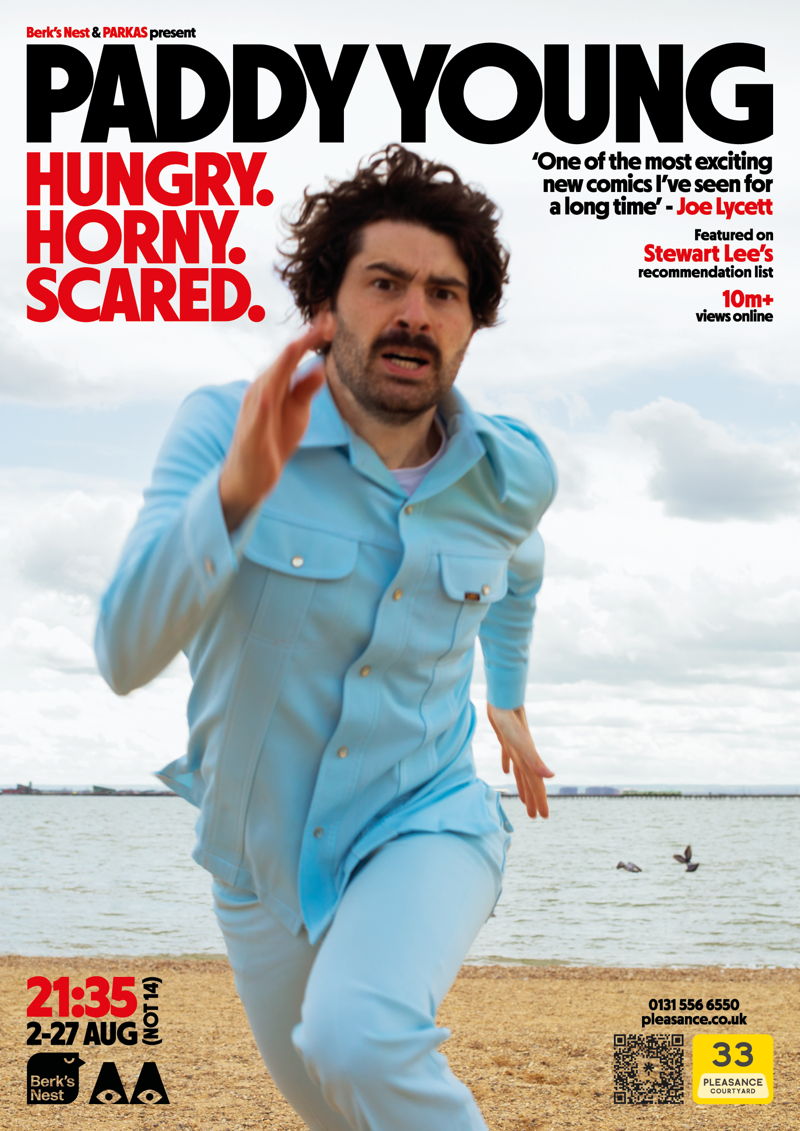 The poster for Paddy Young: Hungry, Horny, Scared
