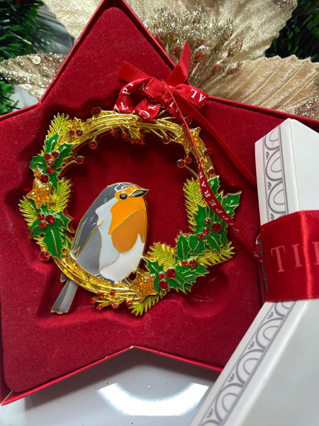 Robin Bird Tipperary Crystal Hanging Ornament - Image 2