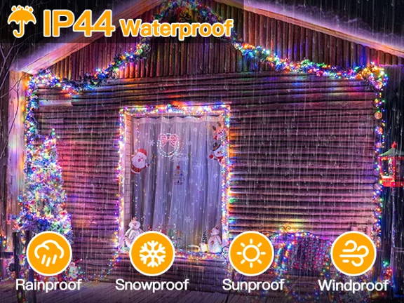 Features of Ollny's 800 leds clear cable cool white string lights - mobile size