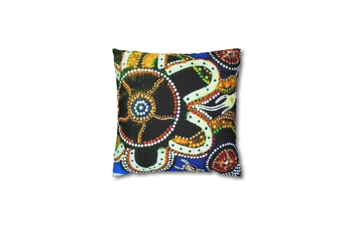 Colorful Boho Accent Pillow, Poly Canvas Cushion Cover