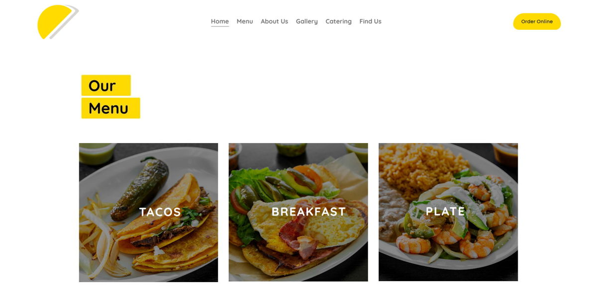 Screenshot of Tacos Poncitlan, from the yellow websites collection.
