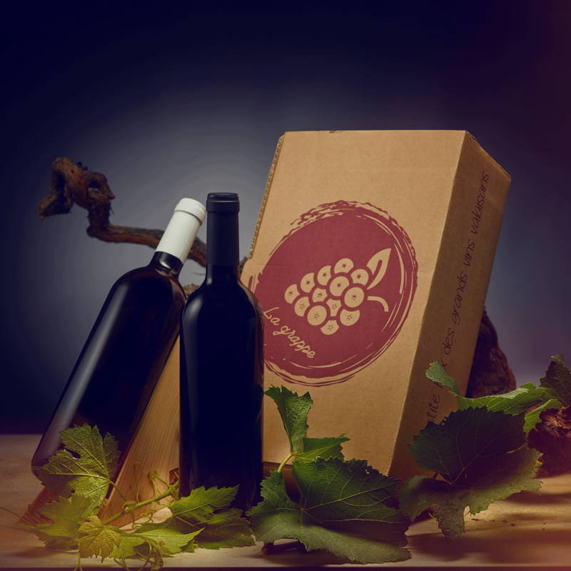 Box La grappe – vin personnalisé entreprise Valais
