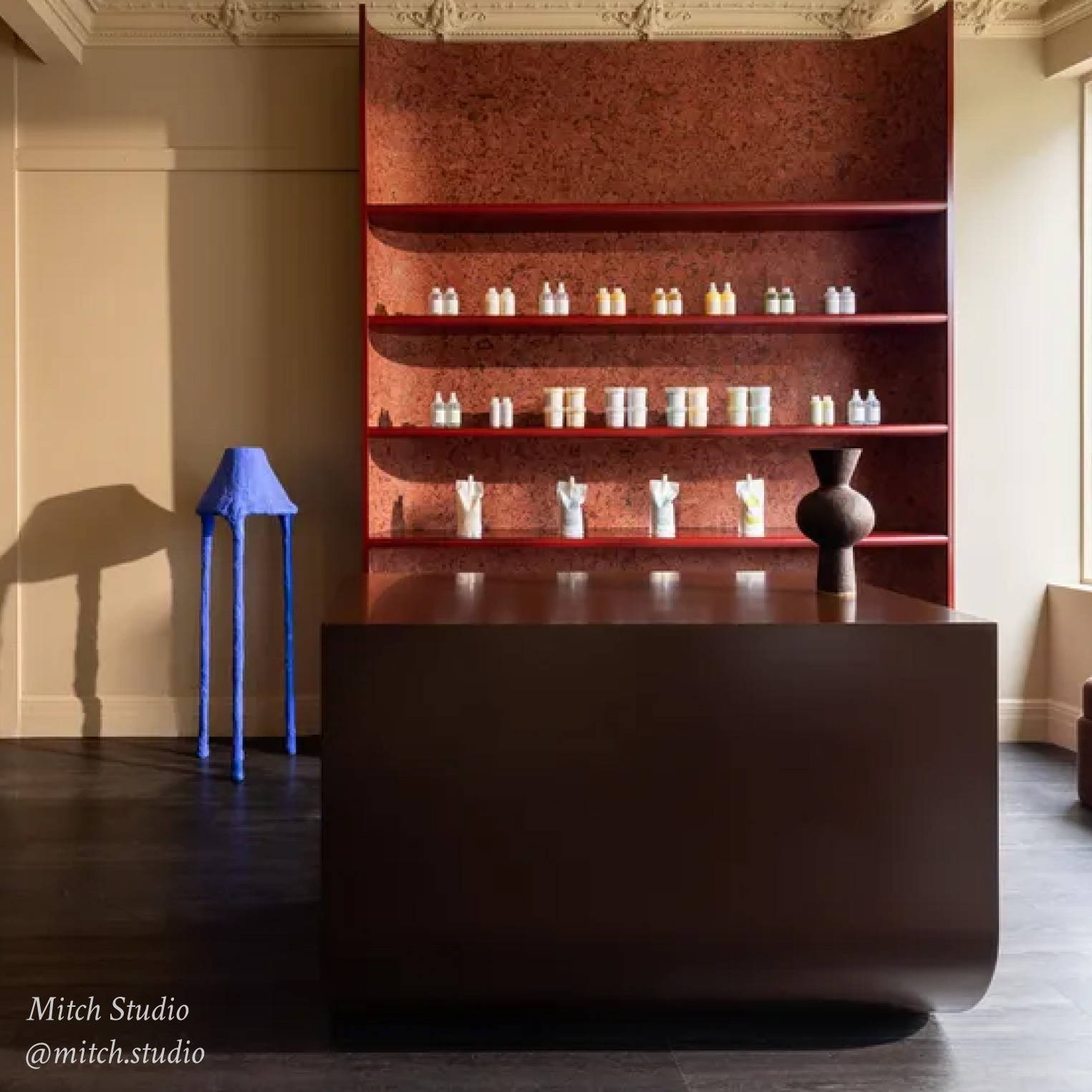 front desk of a luxurious Davines salon