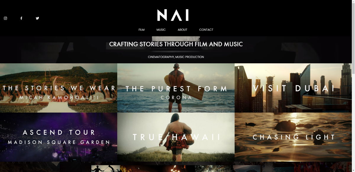 Screenshot of Nainoa Langer, from the videography websites collection.
