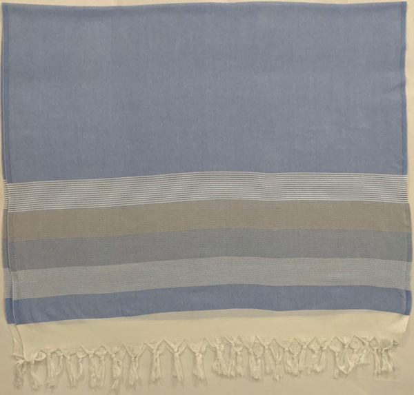 Aqua Perla Estival Turkish Towel Blue Peshtemal Cotton - Image 3