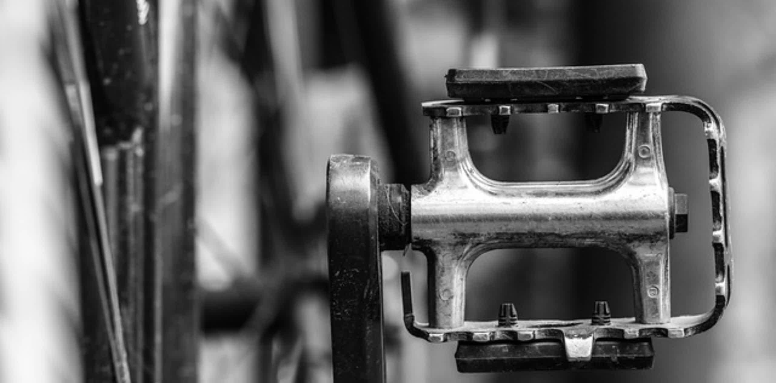 Imagen de recurso del pedal de una bicicleta.