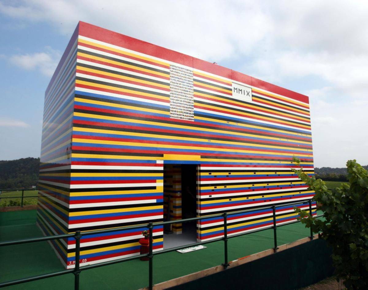 Life-Size LEGO House Sculpture