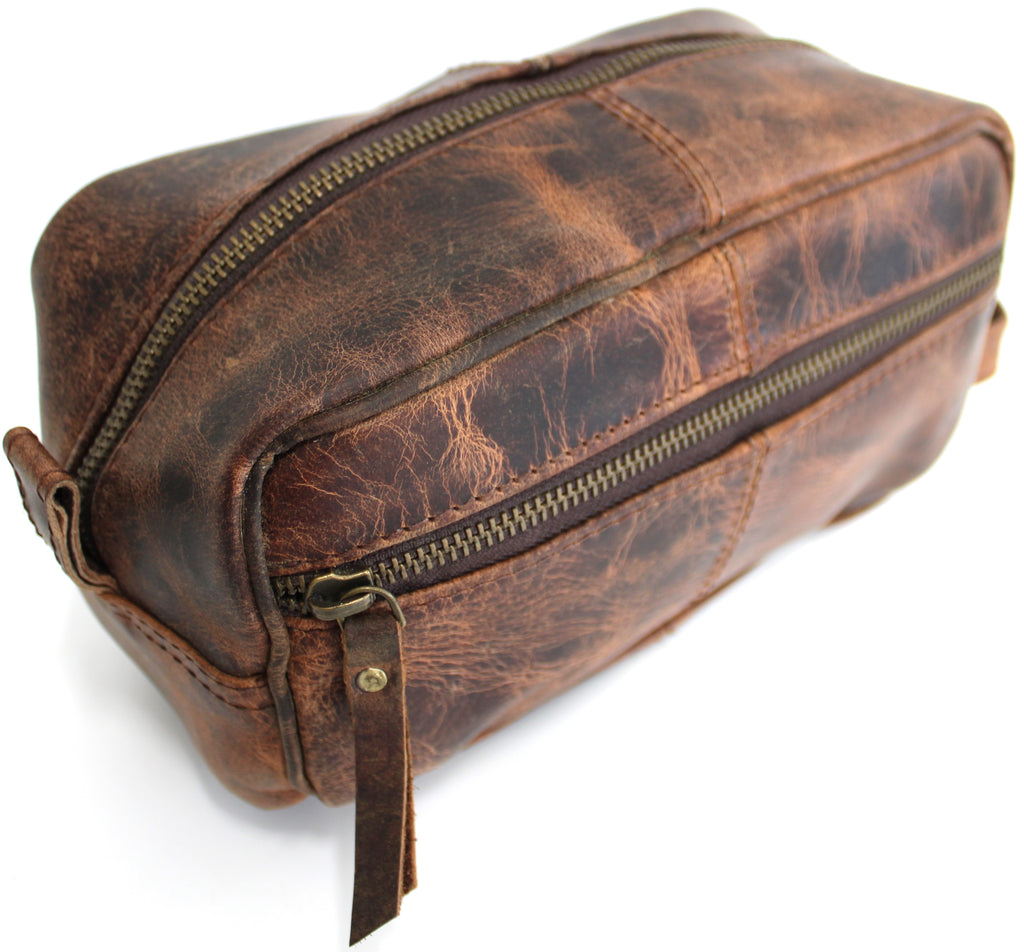 Quality Full Grain Genuine Hunter Leather Toiletry Bag - Image 6