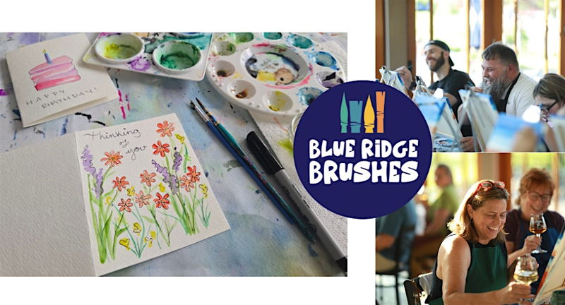 Watercolor Card Making Workshop at the Blue Ridge Brushes Studio