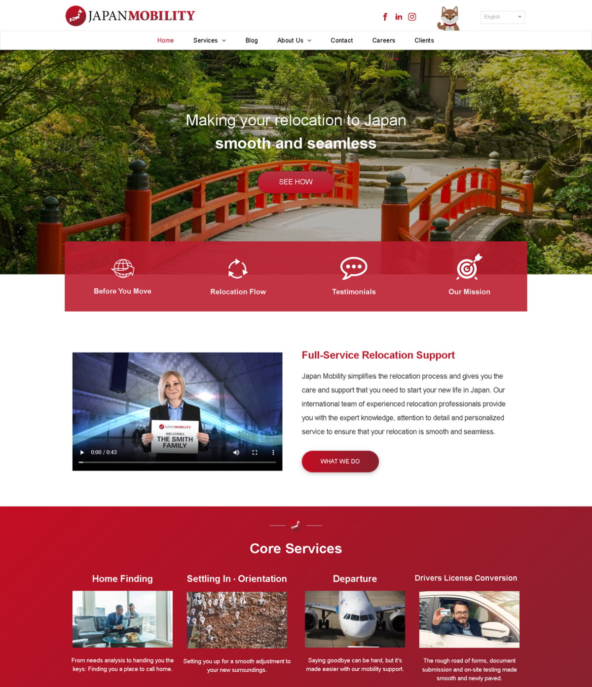 Screenshot of Japan Mobility , from the duda websites collection.
