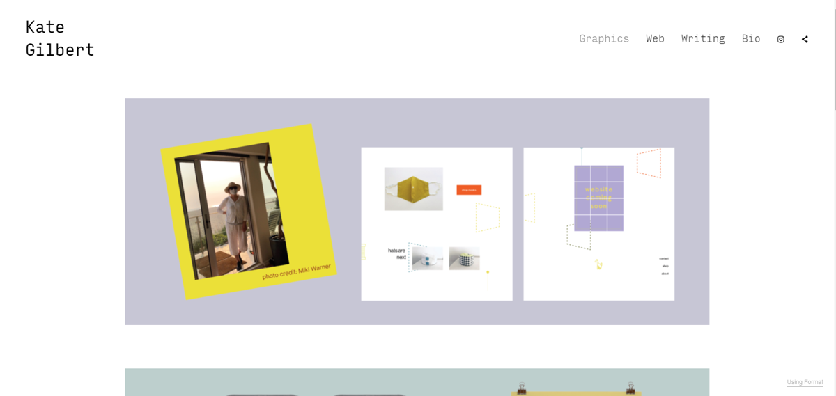 Screenshot of Kate Gilbert, from the designer & developer portfolios collection.