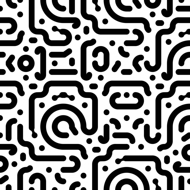 White & Black Funky Geometric Statement Wallpaper pattern