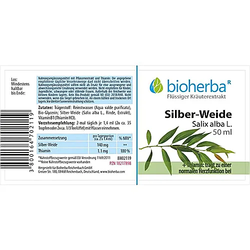 Silber - Weide, Salix alba L., Tropfen, Tinktur 50 ml