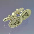 engraved foot prints on cufflinks from a beloved baby lost too soon.