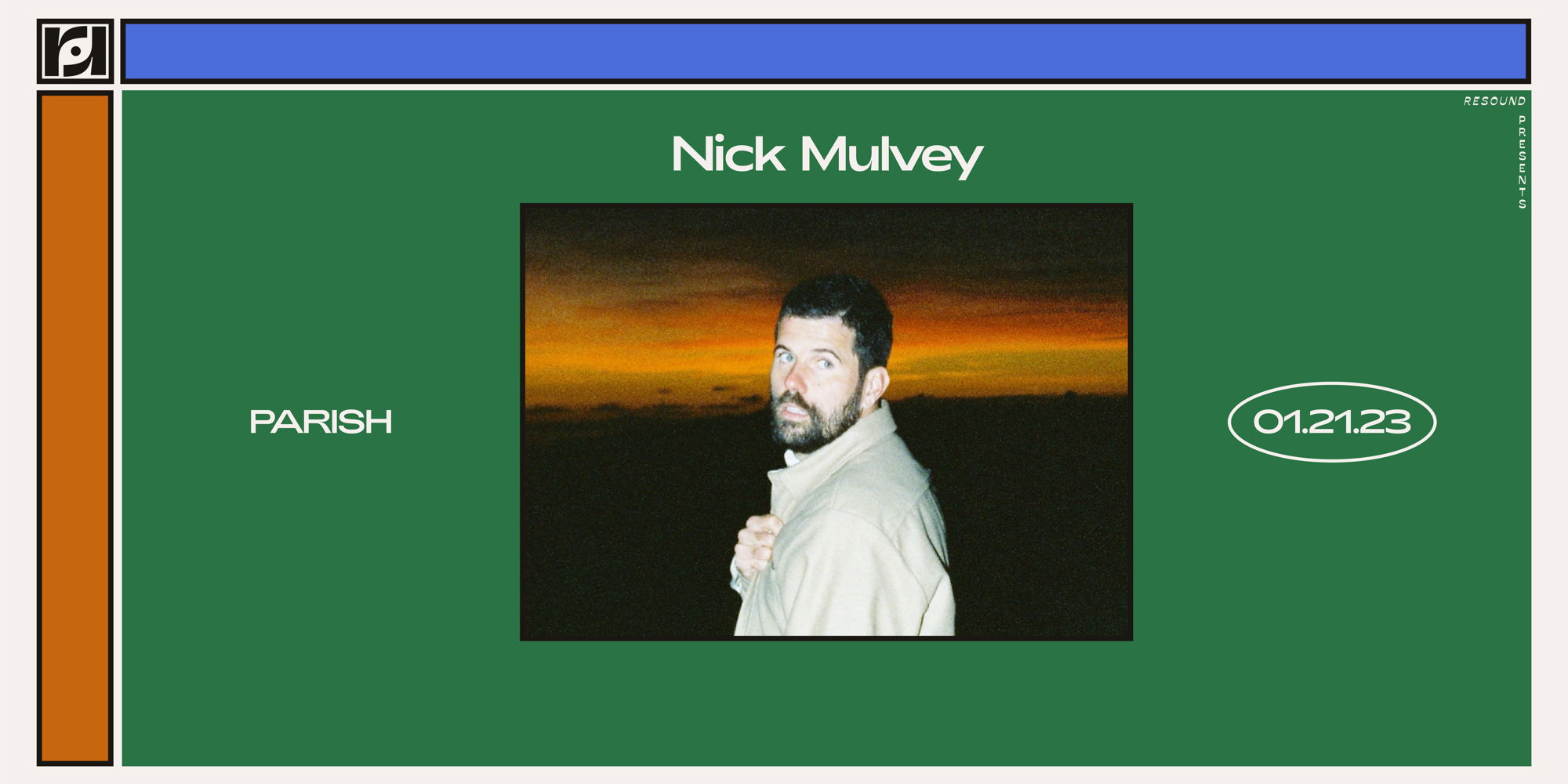 Resound Presents: Nick Mulvey at Parish on 1/21/22 promotional image