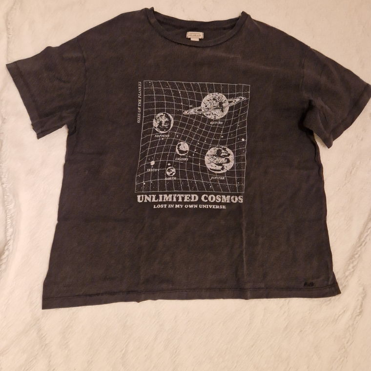 Dunkelgraues Pull&Bear T-shirt mit Print