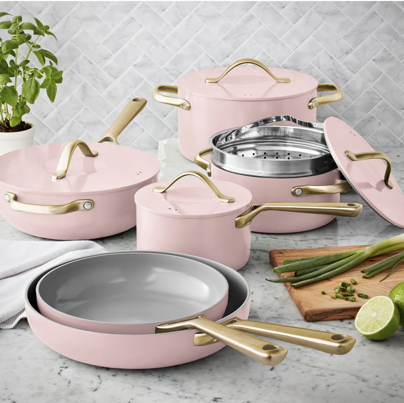 Member's Mark Modern Cookware Set, 41 Pieces - Pink