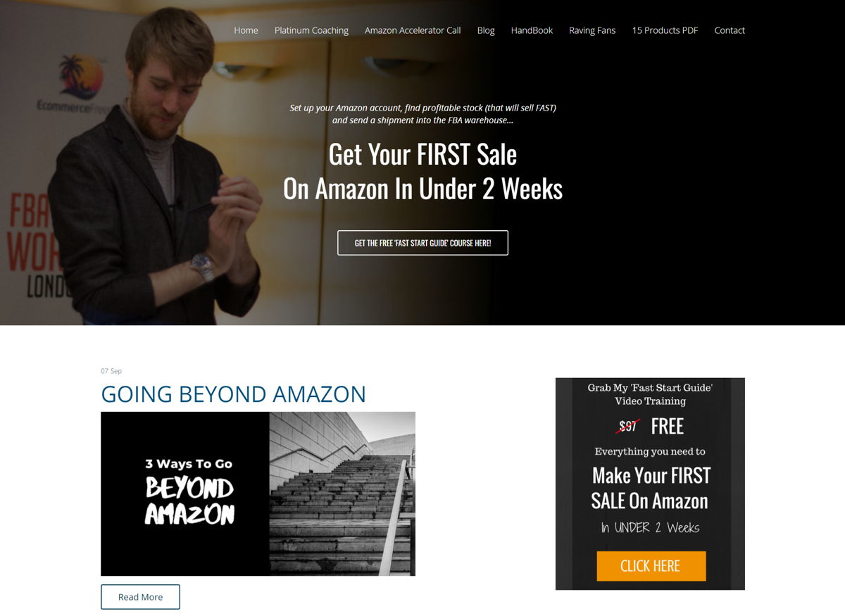 Screenshot of Ecommerce Freedom, from the jimdo websites collection.