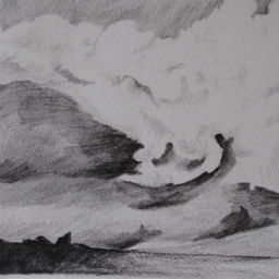 Pencil sketch of clouds