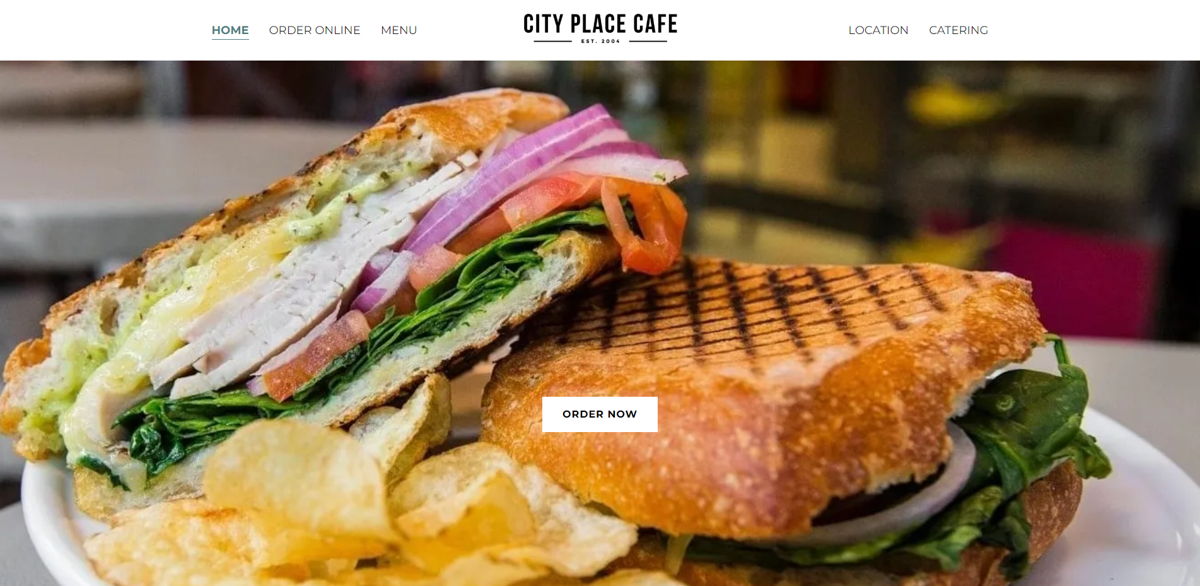 Screenshot of City Place Cafe, from the cafe & coffee shop websites collection.