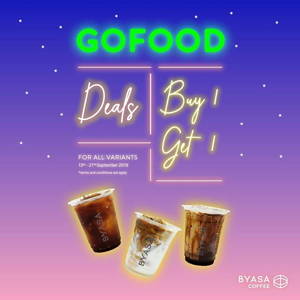 BYASA Coffee: Promo Buy 1 Get 1 FREE for ALL Variants! sampai 09/27/2019