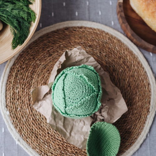 Padrão de crochê de repolho PDF - Padrões de amigurumi Padrão de comida de crochê Brincadeira de faz de conta Comida Legumes Amigurumi Tutorial de crochê Brinquedo de crochê