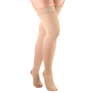 Ladies' Thigh High Closed Toe Opaque Stockings in Beige