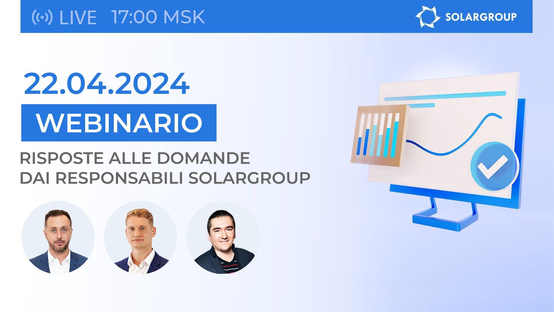 Notizie e risultati del progetto: diretta con la dirigenza SOLARGROUP