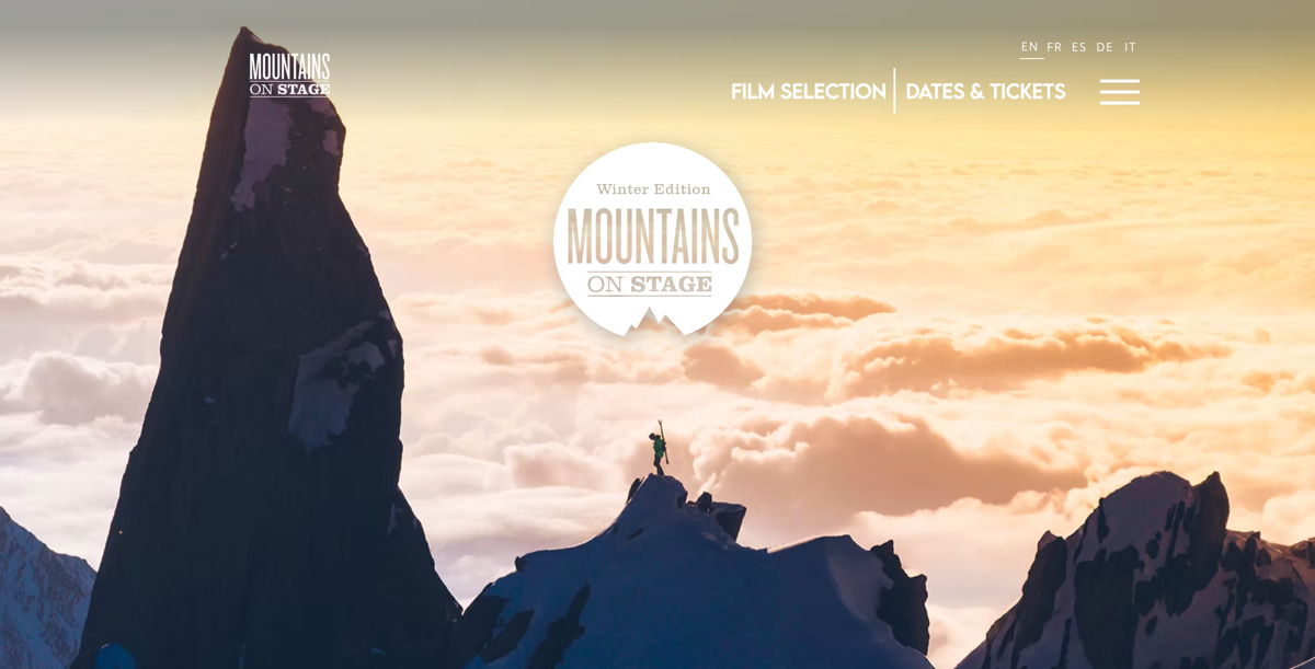 Screenshot of Mountains on Stage, from the event websites collection.