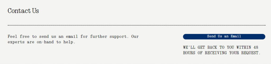 shopify contact us page message